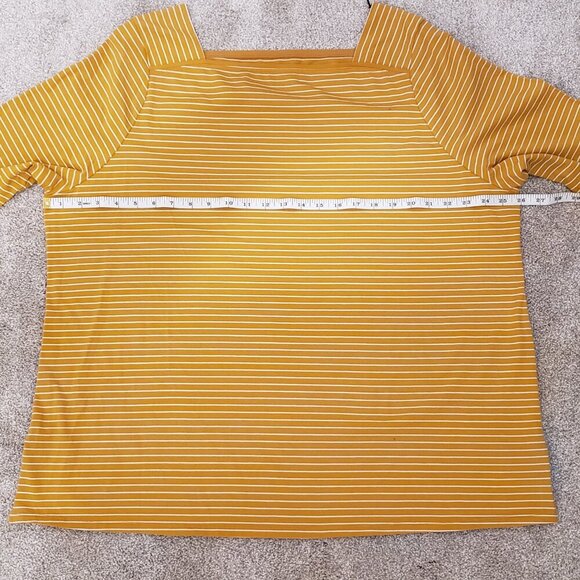Square Neck Stripped Tee Split Hem Women's Plus Size 2X 20W or 22W - Picture 7 of 9